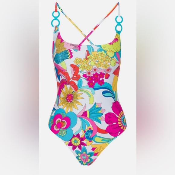 🆕 Trina Turk Women's Standard Fontaine High Cut One Piece Bathing Swimsuit - Picture 7 of 10